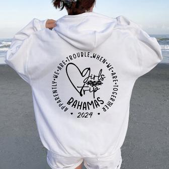 Girls Trip Bahamas 2024 Girls Weekend Summer Vacation Women Oversized Hoodie Back Print - Seseable