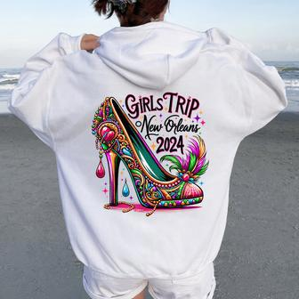 Girls Trip New Orleans 2024 Girl Mardi Gras Matching Women Oversized Hoodie Back Print - Seseable