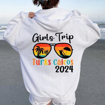 Girls Trip Turks Caicos 2024 Girls Travel Vacation Matching Women Oversized Hoodie Back Print | Mazezy AU