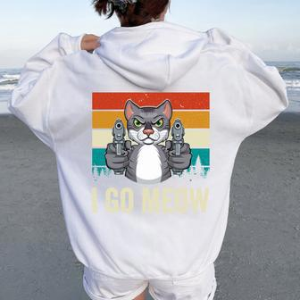 I Go Meow Singing Cat Meme Kitten Lovers Mom Women Women Oversized Hoodie Back Print - Monsterry CA