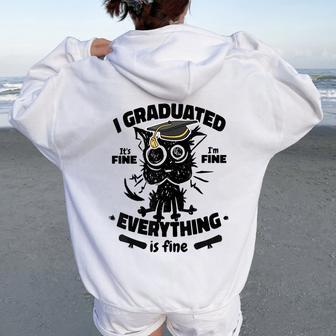 I Graduated Graduate Class Of 2024 Graduation Boy Girl Women Oversized Hoodie Back Print - Seseable