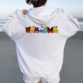 Grandma Of The Birthday Girl Mouse Family Matching Women Oversized Hoodie Back Print - Seseable