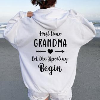 Grandmother Novelty From Grandchild First Time Grandma Women Oversized Hoodie Back Print - Thegiftio UK