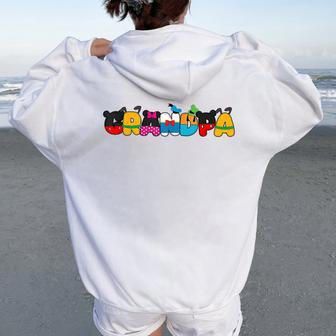 Grandpa Of The Birthday Girl Mouse Family Matching Women Oversized Hoodie Back Print - Monsterry