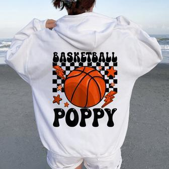 Groovy Basketball Poppy Ball Poppy Pride Women Oversized Hoodie Back Print - Monsterry DE