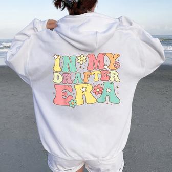 Groovy In My Drafter Era Drafter Retro Women Oversized Hoodie Back Print - Monsterry UK