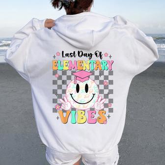Groovy Last Day Of Elementary Graduation Girls Her Women Oversized Hoodie Back Print - Thegiftio UK