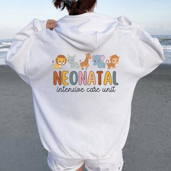 Groovy Neonatal Intensive Care Unit Animals Nicu Nurse Women Oversized Hoodie Back Print - Monsterry AU