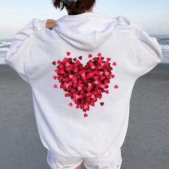 Hearts & Girls Valentine's Day Heart Cute Hearts Women Oversized Hoodie Back Print - Seseable