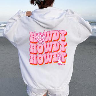 Howdy Southern Western Girl Country Rodeo Pink Cowgirl Women Women Oversized Hoodie Back Print - Seseable