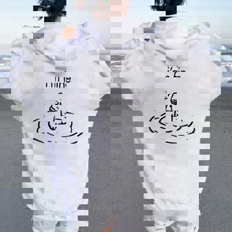 I'm Fine Like Hand Thumbs Up On Water Surface I'm Fine Women Oversized Hoodie Back Print - Thegiftio