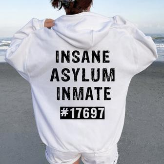Insane Asylum Inmate Prisoner Costume For & Women Women Oversized Hoodie Back Print - Seseable
