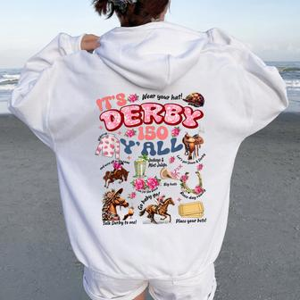 It's Derby 150 Y'all Ky Derby Day Vintage Women Oversized Hoodie Back Print | Mazezy