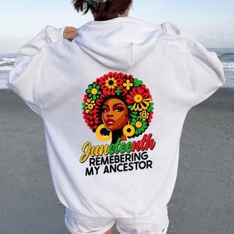 Junenth Celebrate Junenth Black Freedom Day 1865 Women Oversized Hoodie Back Print - Thegiftio UK