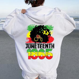 Junenth Is My Independence Day Black Freedom 1865 Women Oversized Hoodie Back Print - Seseable