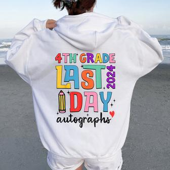 Last Day Autographs 4Th Grade Teachers Students 2023-2024 Women Oversized Hoodie Back Print - Monsterry CA