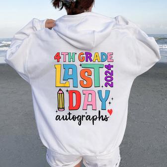 Last Day Autographs 4Th Grade Teachers Students 2023-2024 Women Oversized Hoodie Back Print - Seseable