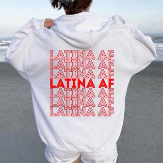 Latina Af S Women Oversized Hoodie Back Print - Monsterry