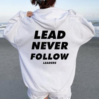 Lead Never Follow Leaders Baseball Mama Women Oversized Hoodie Back Print - Monsterry UK