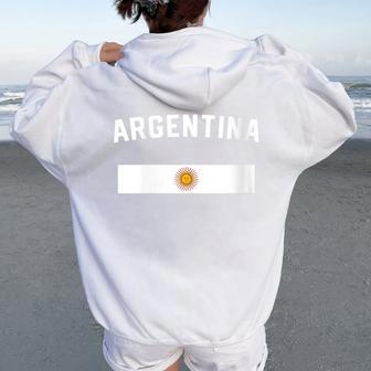I Love Argentina Minimalist Argentinian Flag Women Oversized Hoodie Back Print - Monsterry