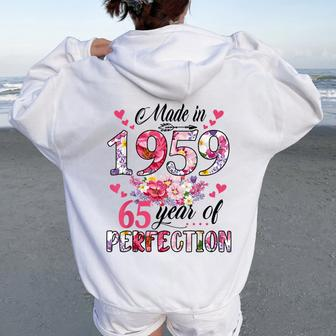 Made In 1959 Floral 65 Year Old 65Th Birthday Women Women Oversized Hoodie Back Print | Mazezy