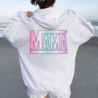 Mama Checkered Mother's Day For Mom Mother Women Oversized Hoodie Back Print | Mazezy UK