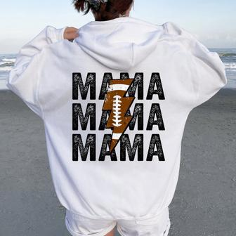 Mama Lightning Bolt Game Day Football Season Mom Women Women Oversized Hoodie Back Print - Monsterry UK