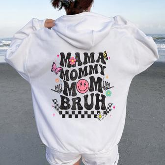 Mama Mommy Mom Bruh Groovy Vintage Mother Women Oversized Hoodie Back Print - Monsterry UK