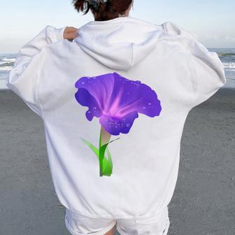 Morning Glory Flower Gardener Women Oversized Hoodie Back Print - Monsterry UK