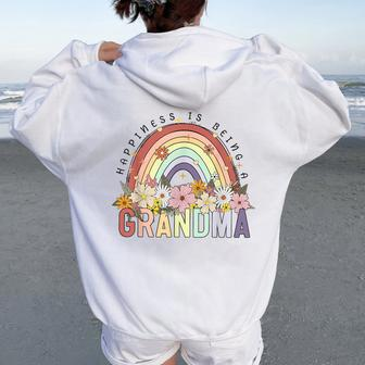 Grandma Wildflower Floral Grandma Est 2024 Women Oversized Hoodie Back Print - Seseable
