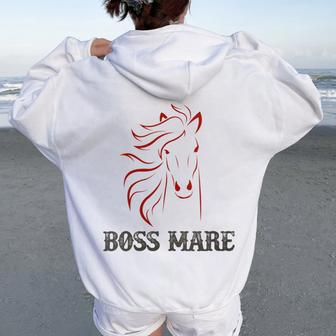 Horse Boss Mare Chesnut Women Oversized Hoodie Back Print - Monsterry DE