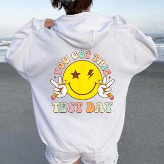 You Got This Motivational Testing Day Smile Face Teacher Kid Women Oversized Hoodie Back Print - Monsterry AU