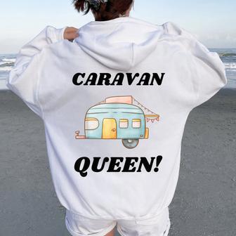 Motorhome Caravan Queen Women Oversized Hoodie Back Print - Thegiftio