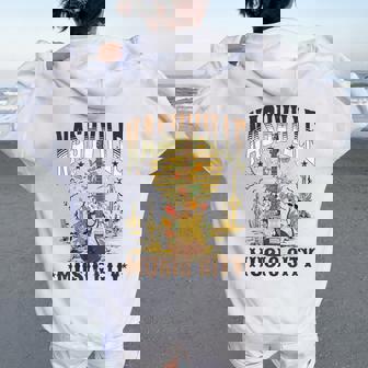 Nashville Country Music City Girls Trip Retro Nash Bash Bach Women Oversized Hoodie Back Print - Thegiftio