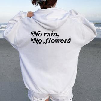No Rain No Flowers 70S Inspired Boho Hippie Women Oversized Hoodie Back Print - Monsterry CA