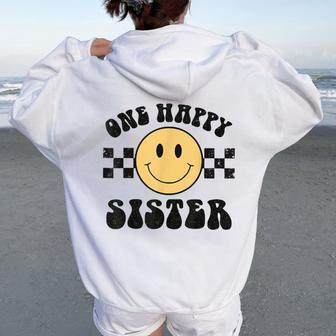 One Happy Dude 1St Birthday Sister Family Matching Women Oversized Hoodie Back Print - Thegiftio UK