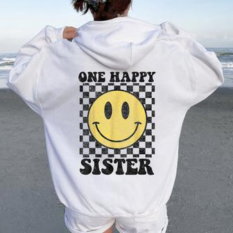 One Happy Dude Sister Happy Face 1St Birthday Party Family Women Oversized Hoodie Back Print | Mazezy AU