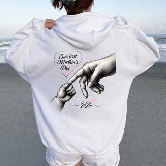 Personalized Our First Mother's Day Together Happy For Mom Women Oversized Hoodie Back Print | Mazezy AU