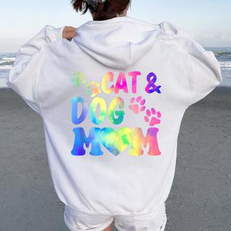 Pet Cat Mom Dog Mom Mother's Day Fur Mama Mommy Pet Lover Women Oversized Hoodie Back Print - Thegiftio UK