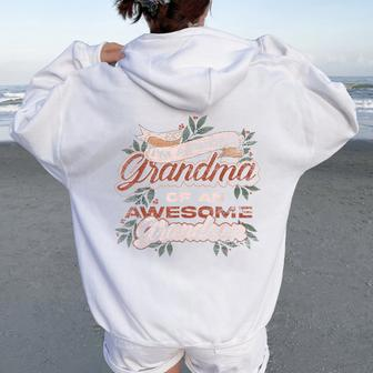 Im A Proud Grandma Of An Awesome Grandson Nana Grandma Women Oversized Hoodie Back Print - Thegiftio UK