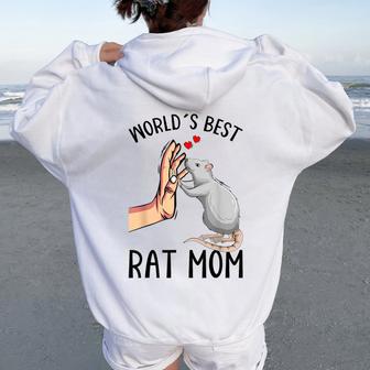 Rat Mom Rats Lover Girls Women Oversized Hoodie Back Print - Thegiftio UK