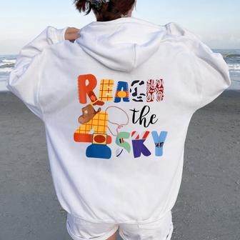 Reach Four The Sky Birthday 4 Year Old Girl Boy 4Th Bday Women Oversized Hoodie Back Print - Monsterry AU