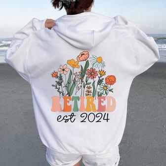 Retired 2024 Retirement For 2024 Wildflower Women Oversized Hoodie Back Print - Seseable