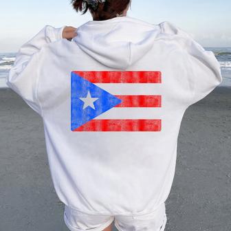 Retro Puerto Rican Flag Of Puerto Rico Pr Souvenir Kid Women Women Oversized Hoodie Back Print - Thegiftio UK