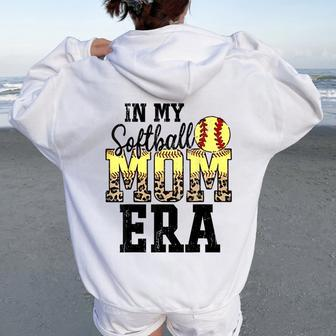 Retro In My Softball Mom Era Women Oversized Hoodie Back Print - Monsterry