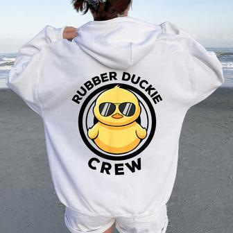 Rubber Duckie Crew I Love Ducks Lovers Rubber Duck Women Oversized Hoodie Back Print - Thegiftio UK