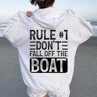 Rule 1 Don't Fall Off The Boat Cruise Ship Vacation Women Oversized Hoodie Back Print - Monsterry UK