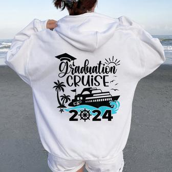 Senior Graduation Trip Cruise 2024 Ship Party Cruise Womens Women Oversized Hoodie Back Print - Seseable