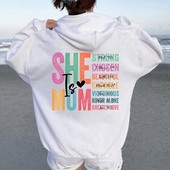 She Is Mom Strong Chosen Beautiful Capable Victorious Women Oversized Hoodie Back Print - Seseable