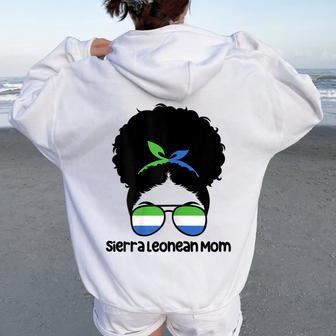 Sierra Leonean Mom Afro Bun Sierra Leone Women Oversized Hoodie Back Print - Monsterry CA